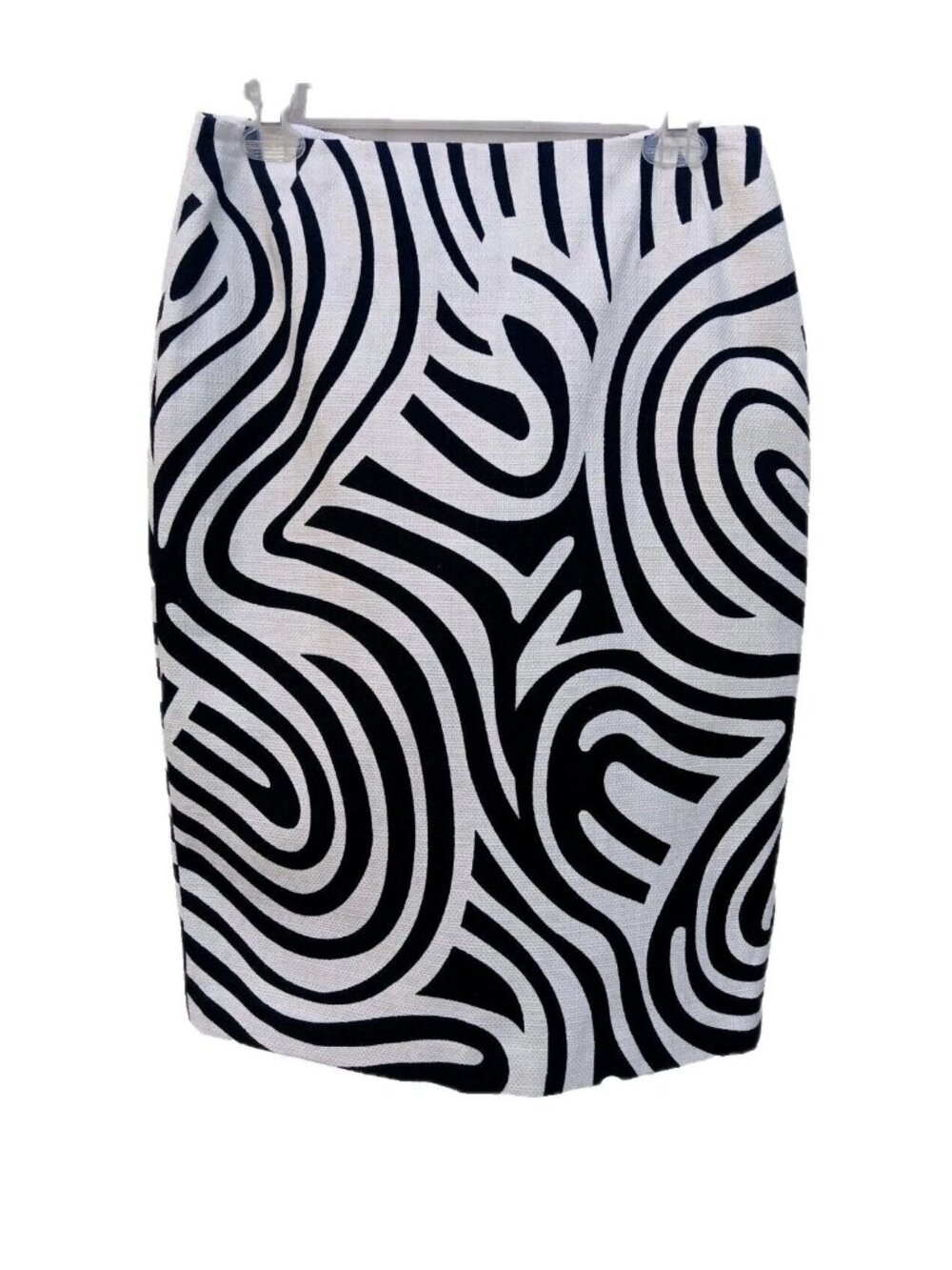 Lafayette 148 New York Size 2 Black And White Lined Skirt